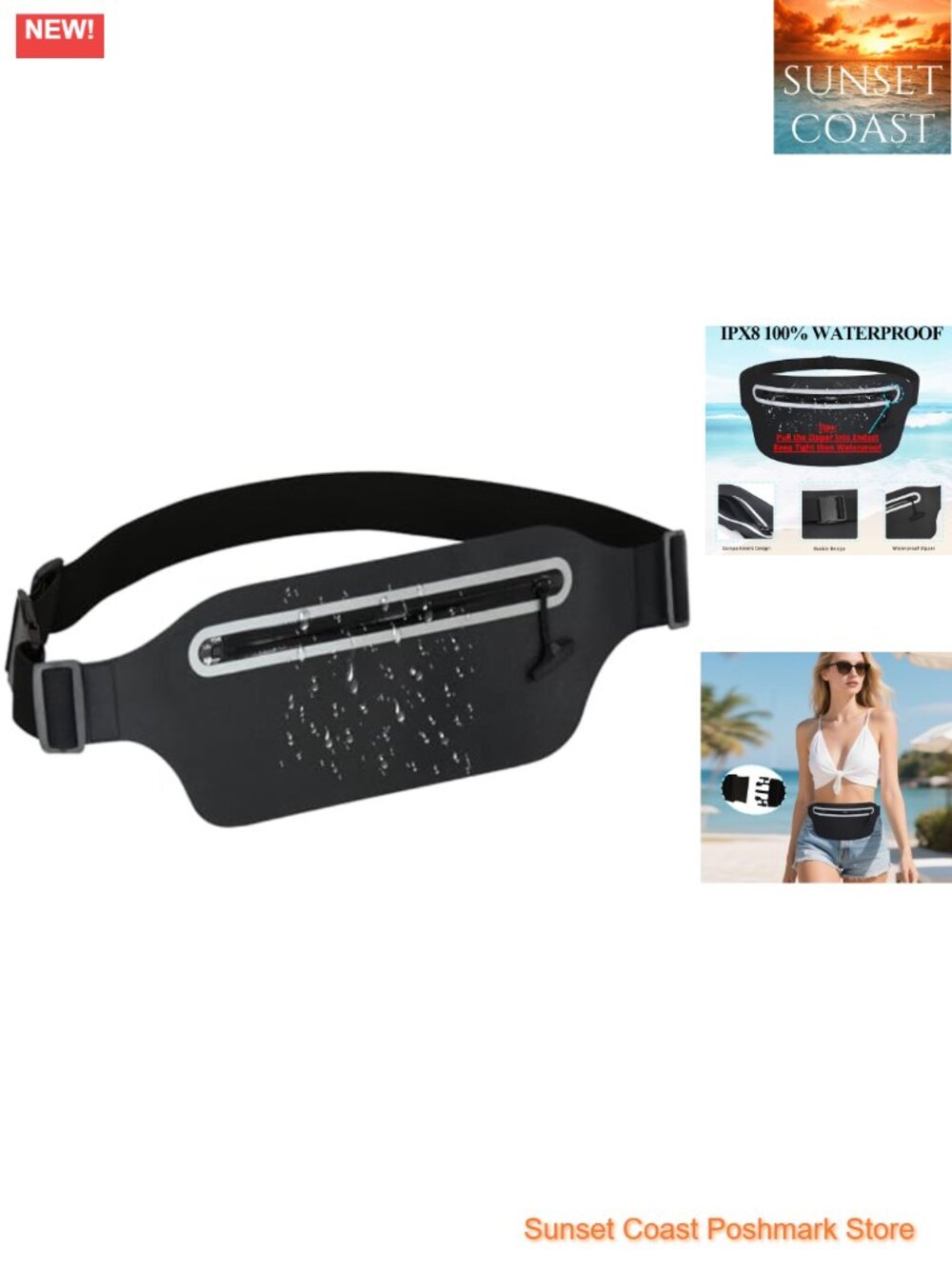 Waterproof Fanny Pack Dry Bag IPX8 Large Waist Pack for Swimming Kayaking